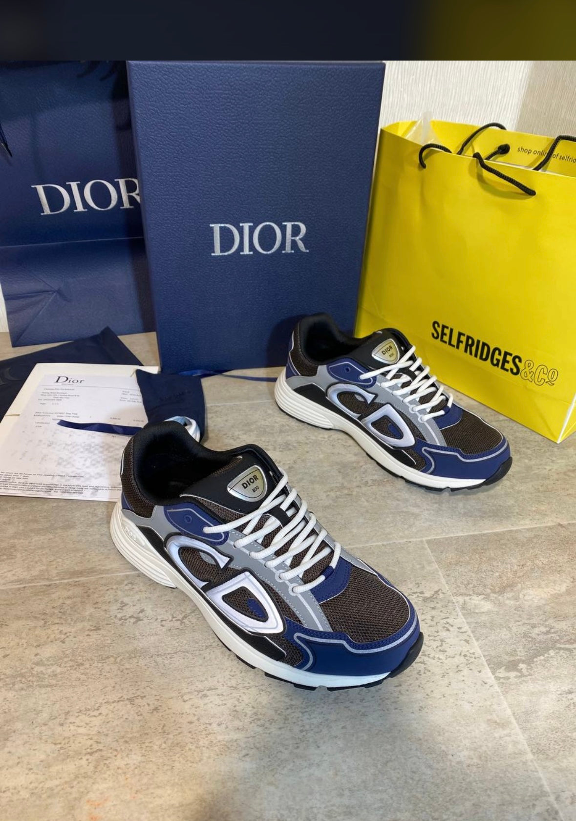 Dior B30 Shoes Blue on Black