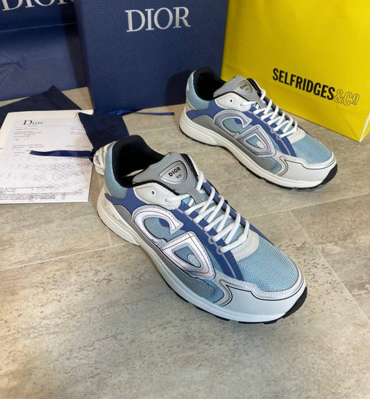 Dior B30 Shoes Light Blue on White